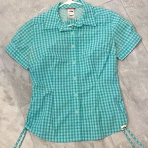 Teal Checkered Short Sleeve Shirt